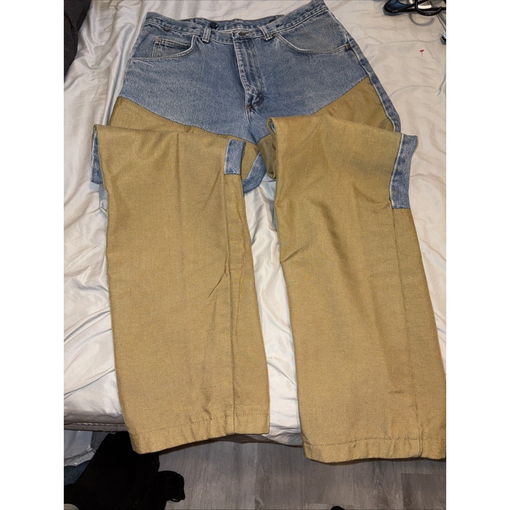 Vtg 90s Men's 34x 32 Wrangler Rugged Wear Brush 2 Tone Jeans - Picture 6 of 10